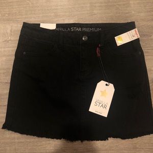 Never worn black mini jean skirt